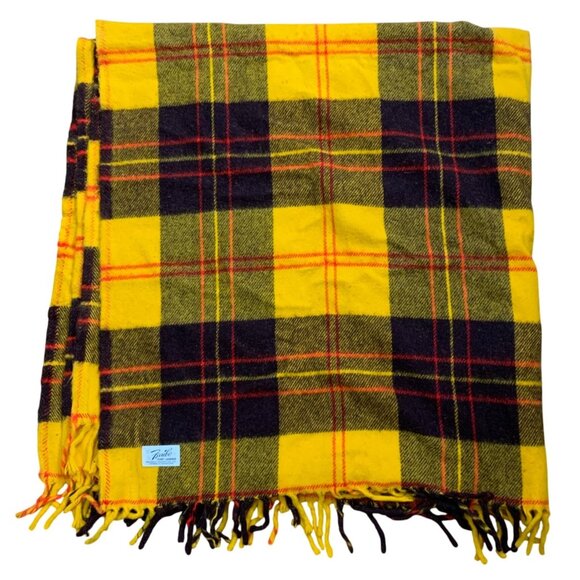 VTG Faribo Tartan Blanket Wool Plaid Faribault Woolen Mill Throw + Fringe USA - Picture 2 of 4